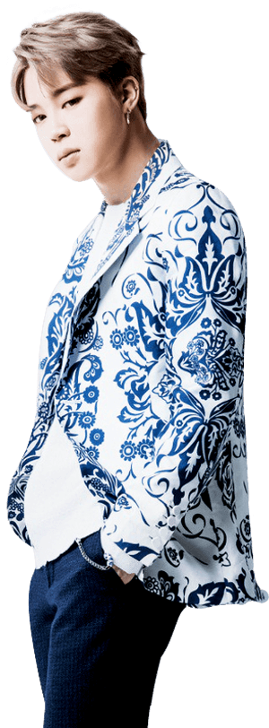 Jiminin Floral Blazer PNG image with transparent background