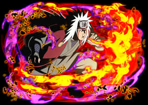 Jiraiya Fire Technique Anime Art PNG image with transparent background