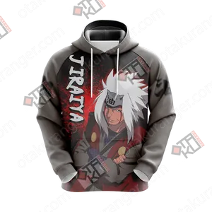 Jiraiya Naruto Anime Hoodie Design PNG Image