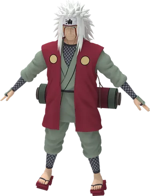 Jiraiya Naruto Character Render PNG Image