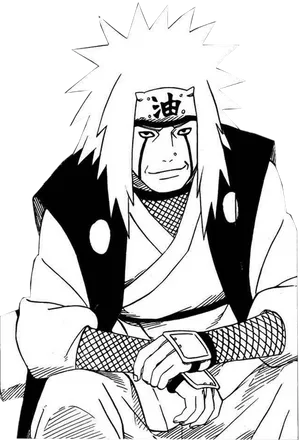 Jiraiya Naruto Manga Portrait PNG Image