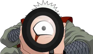 Jiraiya Peering Through Scope PNG Image