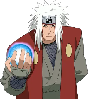 Jiraiya_with_ Rasengan_ Anime PNG Image