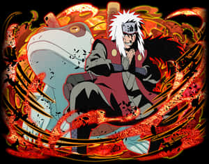 Jiraiyaand Gamabunta Battle Stance PNG image with transparent background