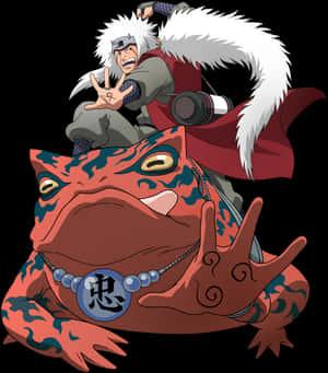 Jiraiyaand Toad Summoning Naruto Anime PNG image with transparent background
