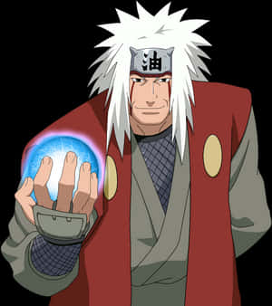 Jiraiya_with_ Rasengan_ Anime PNG image with transparent background