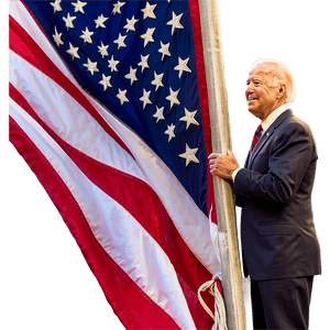 Joe Biden and Flag PNG myu PNG image with transparent background