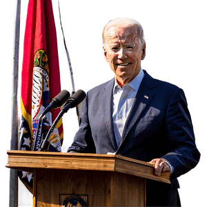 Joe Biden at Podium PNG oif PNG image with transparent background