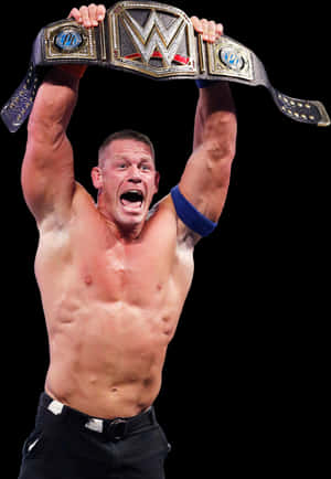 John Cena Champion Celebration PNG image with transparent background
