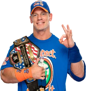 John Cena Champion Gesture PNG Image