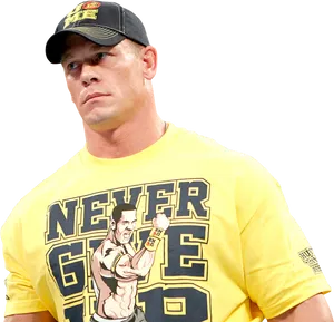 John Cena Never Give Up Attire PNG Image