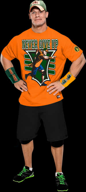 John Cena Never Give Up Outfit PNG image with transparent background