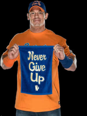 John Cena Never Give Up Towel PNG image with transparent background