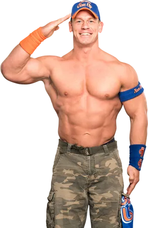 John Cena Salute Pose PNG Image