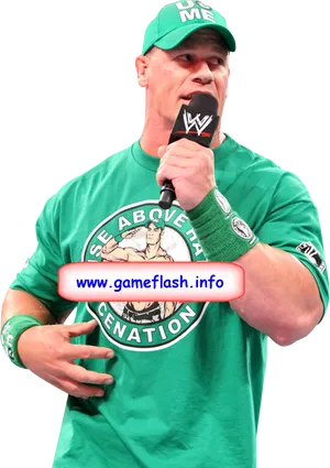 John Cena Speaking W W E Event PNG Image