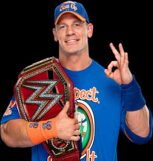 John Cena W W E Champion O K Gesture PNG image with transparent background