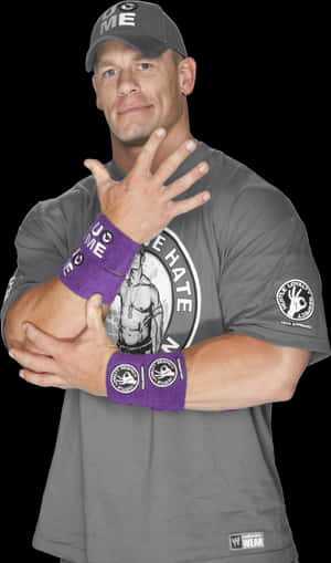 John Cena You Cant See Me Pose PNG image with transparent background