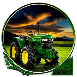 John Deere Tractor At Sunset Png 91 PNG Image