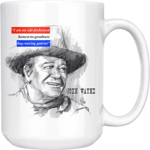 John Wayne Patriotic Quote Mug PNG Image