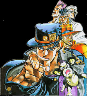 Jojo Bizarre Adventure Manga Jotaro PNG image with transparent background