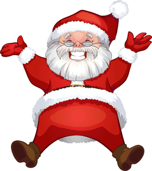 Jolly Santa Claus Jumping PNG image with transparent background