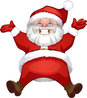 Jolly Santa Claus Jumping PNG Image