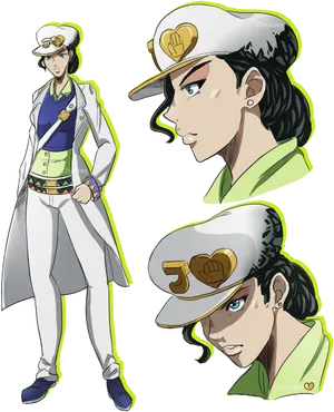 Jotaro Kujo Anime Character Design PNG Image