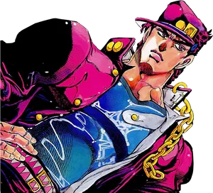 Jotaro Kujo Anime Character PNG Image