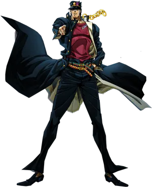 Jotaro Kujo Standing Pose PNG Image