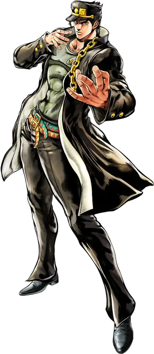 Jotaro Kujo Standing Pose PNG Image