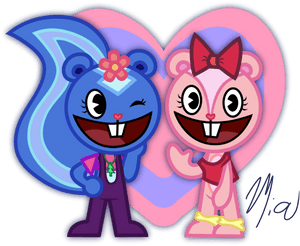 I Drew Petunia And Giggles - Pink Giggles Happy Tree Friends, HD Png Download PNG