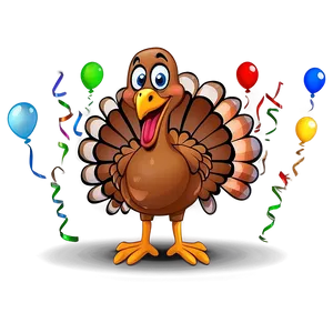 Joyful Cartoon Turkey Celebration Png Odo PNG Image