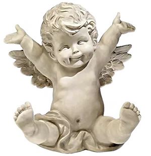 Joyful Cherub Sculpture PNG Image