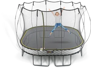 Joyful Child Jumpingon Trampoline PNG Image