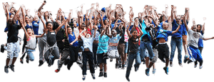 Joyful Crowd Jumpingin Celebration.png PNG image with transparent background