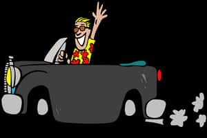 Joyful Drive Cartoon PNG image with transparent background