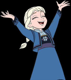 Joyful Elsa Animated Character PNG image with transparent background