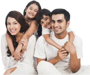 Joyful Family Portrait Smiling PNG Image