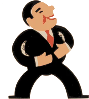 Joyful Laughter Cartoon Man PNG Image