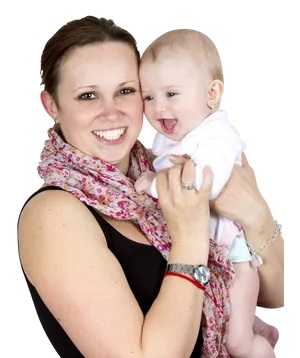 Joyful Motherand Baby Embrace PNG Image