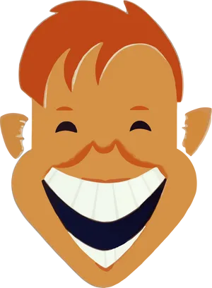 Joyful Redhead Cartoon Laughter PNG Image