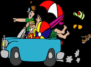 Joyful Roadtrip Cartoon PNG image with transparent background
