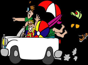 Joyful Roadtrip Cartoon PNG image with transparent background
