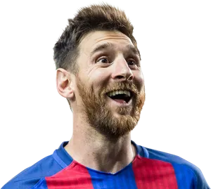 Joyful Soccer Star F C Barcelona Kit PNG Image