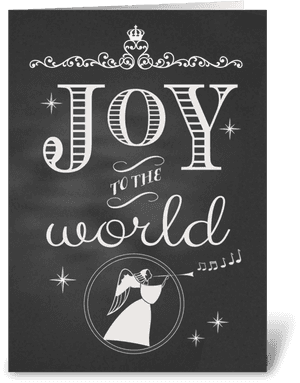 Chalkboard Christmas Joy To The World Greeting Card - Christmas Joy To The World Chalkboard Card PNG image with transparent background