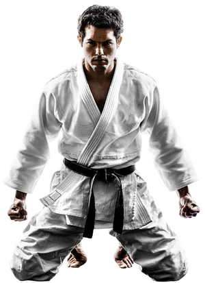 Judo Black Belt Stance PNG Image