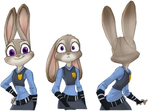 Judy Hopps Expressions Trio PNG Image