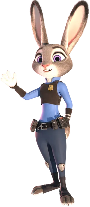 Judy Hopps Zootopia Waving PNG Image