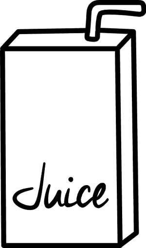 Juice Box Line Art PNG image with transparent background