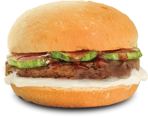 Juicy Beef Burger Delicious Fast Food PNG Image